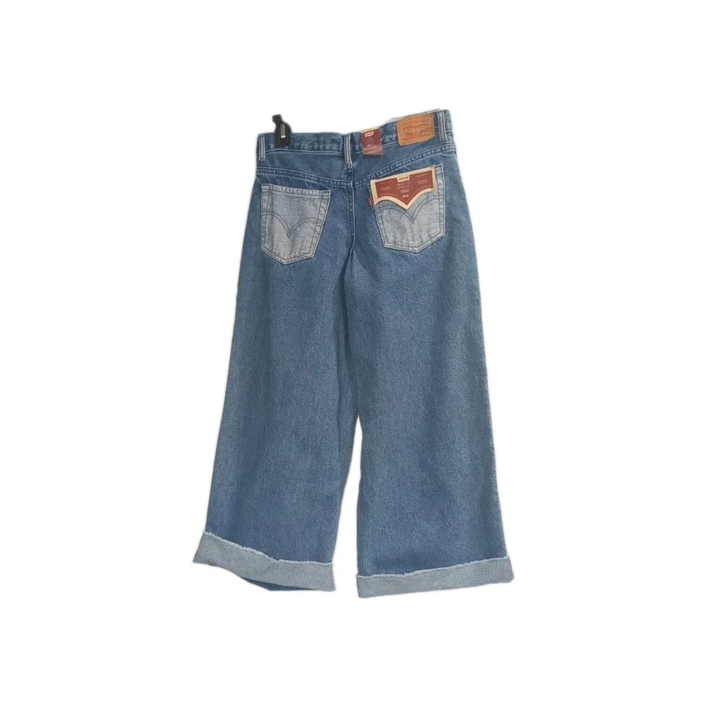 NWT Levi's '94 Baggy Wide Leg Jeans Girls Size 12 Reg Blue  Inside Out Adj Waist